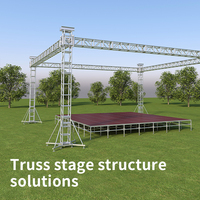 Sistema de Truss para Eventos al Aire Libre, Iluminación de Escenario, Truss para DJ, Altavoces Line Array Negros, para Exposiciones