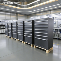 Armoire à outils en acier métallique avec revêtement en poudre Rockshell, 9 tiroirs, OEM/ODM personnalisable, respectueux de l'environnement, capacité de charge de 1000 kg
