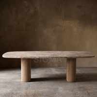 Nouvelle arrivée, table à manger intérieure sur mesure, table à manger moderne en bois avec fauteuils