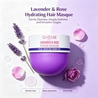 GATASE Lavender & Rose Hydrating Hair Masque dengan Formula Aman untuk Warna Rambut, Melembapkan, Memperbaiki, dan Menambah Volume serta Kilau
