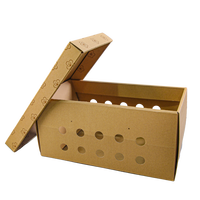 Caja de Cartón Corrugado Marrón Personalizada para Empaque de Frutas, con Tapa Superior e Inferior, Diseño con Orificios de Ventilación para Envío de Fruta Fresca por Proveedores