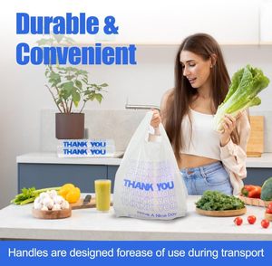 Bolsas de plástico tipo camiseta para compras, reutilizables y desechables para restaurantes, tiendas de conveniencia, alimentos y supermercados - Product Image 3