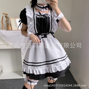 Maid Dress Pink White Lolita Style Cosplay Costume Women Plus Size Summer 2022 Polyester Fiber - Product Image 5