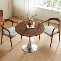 Mid-Century Retro Holz Tragbarer Umweltfreundlicher Langlebiger Runder Tisch für Café & Hotelrezeption