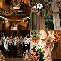 Kunstbloemen Maillard-stijl Herfstdecoratie Bruidsbloemen Decoraties Op maat gemaakte bloemstukken voor boog Feestelijke sfeerdecoratie