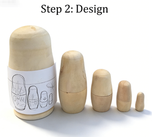 دمى روسية متداخلة خشبية غير مطلية للبيع بالجملة، 5 قطع، لعبة للأطفال وهدية لعيد الميلاد - Product Image 3