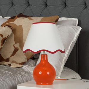 Hiện đại Thiết kế đơn giản đèn bàn gốm với vòng cơ sở cam sò điệp vải bóng râm E14 điện cung cấp điện TRIM - Product Image 4