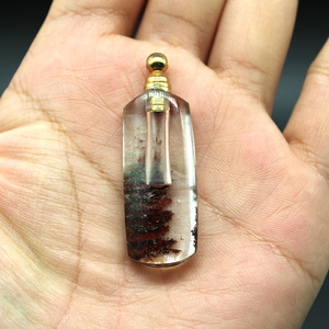 Prix usine sculpté à la main naturel fantôme Quartz cristal aromathérapie <span class=keywords><strong>diffuseur</strong></span> collier huile essentielle bouteille <span class=keywords><strong>pendentif</strong></span> - Product Image 2