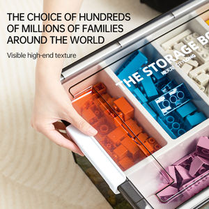 <span class=keywords><strong>Caja</strong></span> de Almacenamiento Multifuncional de Plástico de 2 Niveles para Juguetes de Niños, Organizador de Bloques con Compartimentos, Tapa Desmontable, <span class=keywords><strong>Caja</strong></span> de Herramientas de 16L/17QT - Product Image 3