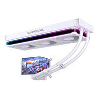 LOVINGCOOL Refroidisseur de processeur liquide à projection laser holographique vidéo 360 mm, effet 3D à l'œil nu, écran incurvé, boîtier PC 6,67 pouces