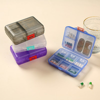 Boîte à pilules portable de gros, 9 compartiments, grande capacité, en PP, organisateur de médicaments moderne et luxueux, étanche à l'humidité, pour voyage