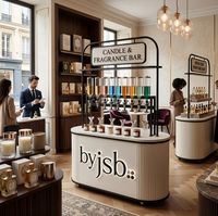 Présentoirs de parfum mobiles LED personnalisables, étanches et écologiques, en métal robuste, pour la vente en magasin de parfums
