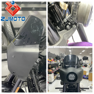 ชิลด์หน้าทรงกลมแบบมีช่องระบายอากาศ สีดำเงา สไตล์คลับ ขนาด 12 นิ้ว สำหรับรถฮาร์เลย์ ซอฟเทล โลว์ไรเดอร์ เอส <span class=keywords><strong>114</strong></span> 117 ปี 2020-2023 - Product Image 5