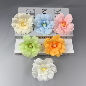ดอกโบตั๋นจำลองขนาดเส้นผ่านศูนย์กลาง 10 ซม. ดอกไม้ผ้าไหม DIY สำหรับตกแต่งงานแต่งงาน ตกแต่งบ้าน พวงหรีด จัดดอกไม้ติดผนัง - Product Image 1
