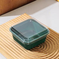 Boîte d'emballage carrée, boîte d'emballage en plastique transparent jetable, boîte de rangement pour dessert tiramisu, boîte à gâteau tiramisu