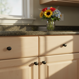 Matt <strong>Black</strong> Zinc Alloy Modern Oval Cabinet <strong>Knob</strong> Easy Installation for <strong>Drawer</strong> Villa Use High Quality Bedroom Kitchen Bathroom - Product Image 3