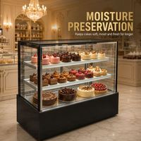 Vitrine réfrigérée pour gâteaux de boulangerie commerciale avec ventilateur de refroidissement et thermostat pour pâtisserie, café, restaurant, service de restauration