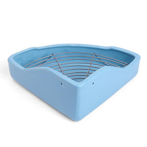 Toilette pour animaux de compagnie en céramique chaude <span class=keywords><strong>Bac</strong></span> à litière d'entraînement d'angle pour chinchilla lapin hamster - Product Image 6
