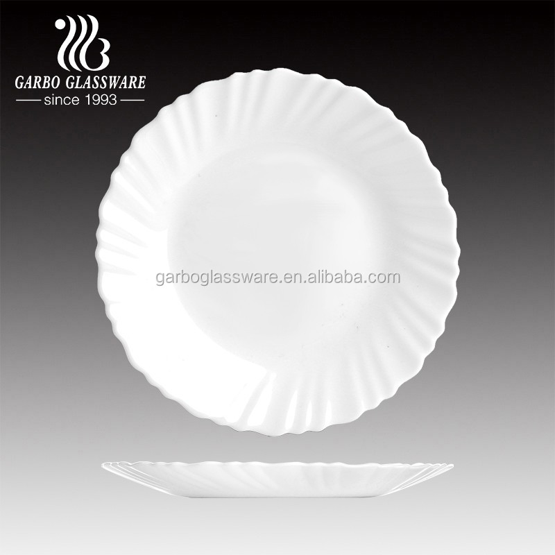 8 pouce Plat à Dessert En Verre Opaline Élégante Assiette En Opaline En Stockage Vaisselle de Table De Dirrérents Taille