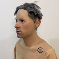 Masques de tête en silicone réalistes de haute qualité, fabriqués à la main en usine, avec cheveux, design personnalisé, simulation, cosplay, accessoires de tête pour Halloween