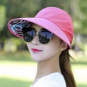 Foldable UV Sun Protection Cap <b>Ladies</b> Sun <b>Hat</b> Beach Visor <b>Hat</b> Women <b>Summer</b> Ponytail Cap - Product Image 3