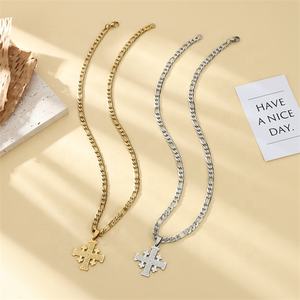 Yiwu Aceon in acciaio inox intagliato Figaro catena a maglia serenità <span class=keywords><strong>preghiera</strong></span> stratificata croce croce cattolica croce collana croce ortodossa - Product Image 4