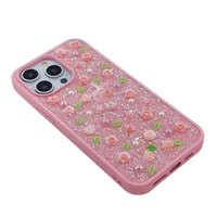 Mignon Designer Glitter Diamond Bling Phone Case pour les filles Compatible avec pour les téléphones mobiles iPhone 16 Plus Pro Max