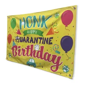 Fence Hanging Polyester Fabric Polyester Backdrop Promotional Flags Banner Customize For Birthday