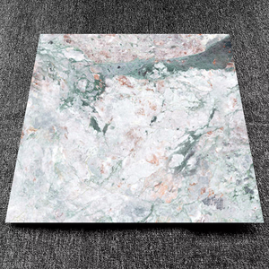 Carreaux de sol en porcelaine antidérapants 60x60 cm, aspect marbre multicolore mat, veinage <span class=keywords><strong>vert</strong></span> et rose, pour salon et chambre à coucher - Product Image 2