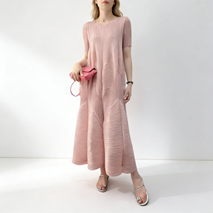 <span class=keywords><strong>Jupe</strong></span> plissée <span class=keywords><strong>mi</strong></span>-<span class=keywords><strong>longue</strong></span> ample pour femme Miyake, taille plus, avec ourlet bouffant, collection été - Product Image 3