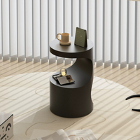 Table d'appoint en fer de luxe pour salon, petite table basse, table de chevet crème pour chambre à coucher, table d'angle japonaise ronde