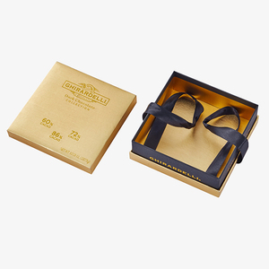 Custom Gold Ribbon Rigid Gift <strong>Boxes</strong> with Matte Finish Cardboard <strong>Packaging</strong> for <strong>Chocolate</strong> Featuring Custom Logo - Product Image 4