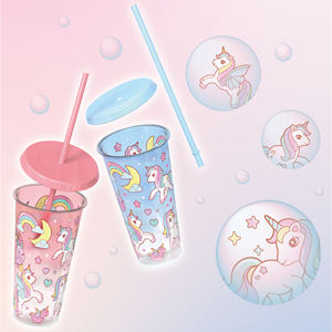 Vaso <span class=keywords><strong>de</strong></span> plástico sin BPA <span class=keywords><strong>de</strong></span> dibujos animados, regalo bonito, café, niños, que cambia <span class=keywords><strong>de</strong></span> Color botella <span class=keywords><strong>de</strong></span> <span class=keywords><strong>agua</strong></span>, taza <span class=keywords><strong>de</strong></span> <span class=keywords><strong>unicornio</strong></span> arcoíris - Product Image 3