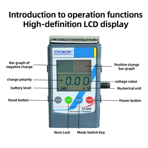 Testador de Campo Eletrostático Portátil ST-004 0-22KV para Fibras Têxteis, Papel, Borracha e Plásticos - Product Image 6