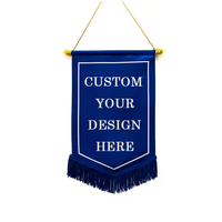 Bandera de Intercambio para Aficionados de Clubes de Fútbol, Personalizada con Logotipo, Doble Cara, de Poliéster Satinado con Borlas y Asta de Plástico