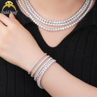 Bracelet élégant en argent sterling 925 avec chaîne tennis hip-hop et diamants Moissanite VVS de 2 mm à 6,5 mm pour hommes – Vente en gros
