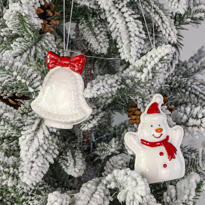 <span class=keywords><strong>Adornos</strong></span> Navideños Colgantes de Cerámica, Muñecos de Nieve y Gnomos Impresos a Mano, Colgante <span class=keywords><strong>para</strong></span> Árbol de <span class=keywords><strong>Navidad</strong></span>, Decoración <span class=keywords><strong>para</strong></span> Fiestas - Product Image 5