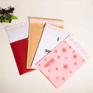 Sacchetto postale per corriere espresso per abbigliamento impermeabile addensato personalizzato sacchetto per busta a bolle imbottito in carta kraft bianca colorata