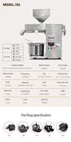 Machine de pressage à froid et à chaud automatique MJ en acier inoxydable SUS304 1500W 20kg/h, mini-machine commerciale pour arachides, noix de coco, sésame, cacao, amandes