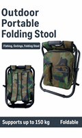 Sac isotherme moderne grande capacité en tissu Oxford avec tabouret pliant intégré pour mobilier d'extérieur, camping et pique-nique