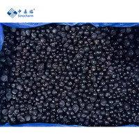 Sinocharm Bevroren Fruit Premium Variëteit Organisch Voedselrijk 14Mm Iqf Zwarte Bes Bevroren Hele Zwarte Bes Voor Jam