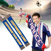 Logo personnalisé danemark Palestine écharpe 100% acrylique tricot Jacquard armure drapeau à carreaux pour les Fans d'équipe sportive de football de football d'hiver