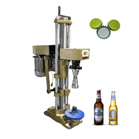 Machine semi-automatique de bouchage et de scellage pour bouteilles en verre de soda et bière gazeuses, avec bouchons métalliques et capsules couronne