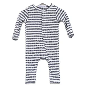 Individueller Unisex Kids Baby gerippter Strampler lange Ärmel schnapp-Jumpsuit Babyschlafraum