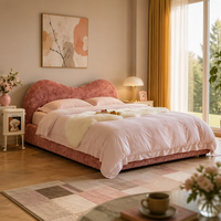 Lit Double King/Queen Size Nouvelle Collection 2026 – Style Moderne et Simple, Tissu Luxueux, Cadre en Bois Massif, Lit Rembourré Doux – Ensemble de Chambre à Coucher – Vente Flash