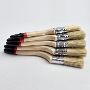 Pennello a coda nera manico in legno pennelli piatti in setola naturale pennello professionale da parete per la decorazione domestica - Product Image 6