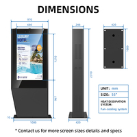 Afficheur numérique interactif extérieur MWE Totem sur pied 43/55/65 pouces Écran tactile Grand écran publicitaire SDK OEM