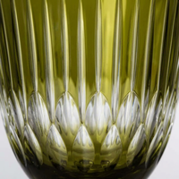 Verre à vin vintage coloré à nervures en cristal - Gobelet de luxe pour mariage, restaurant et décoration de fête à domicile