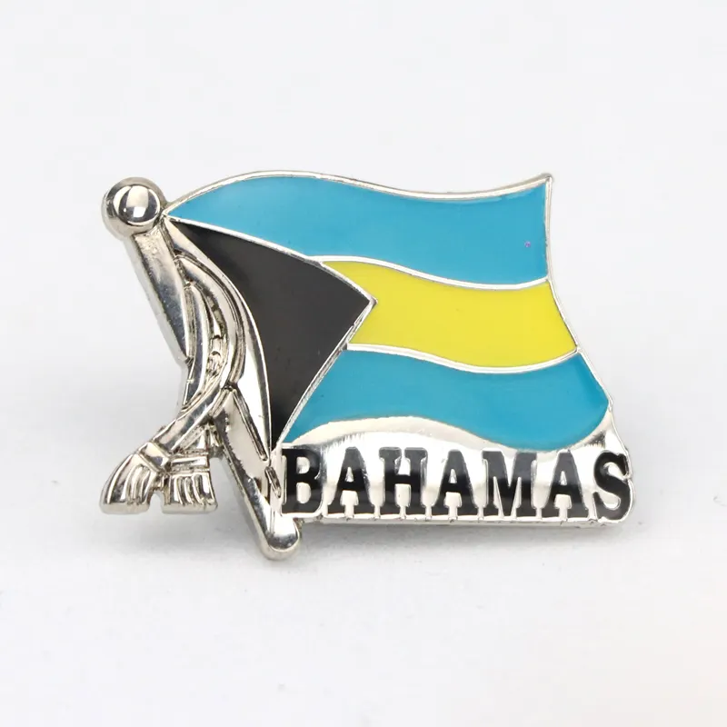 Individuelles kostenloses Design Bahamas Touristen Souvenir Metall Emaille Kragen Revers Pin-Aufkleber