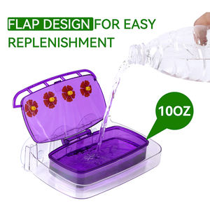 Comedero de colibrí <span class=keywords><strong>Bebedero</strong></span> PC Plástico Comida salvaje Comedero de pájaros <span class=keywords><strong>Bebedero</strong></span> con 3 ventosas - Product Image 3